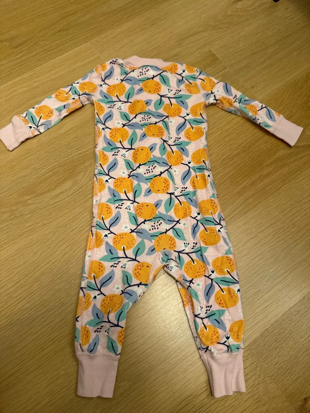 Hanna Andersson Pink Citrus-Print Footed One-Piece